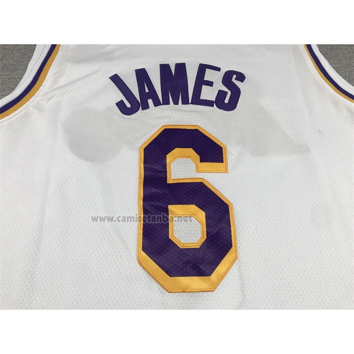Camiseta Los Angeles Lakers LeBron James #6 Association 2022-23 Blanco